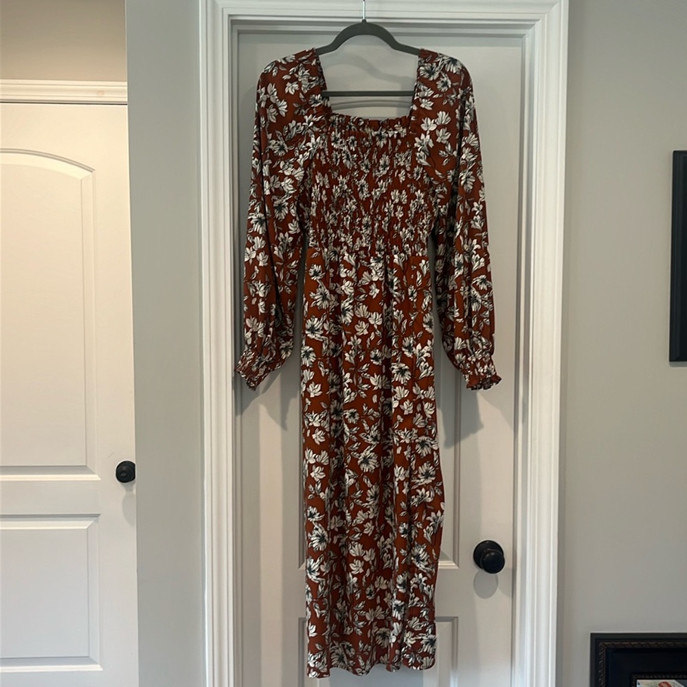 La Ligne x Targets smocked long sleeve midi dress